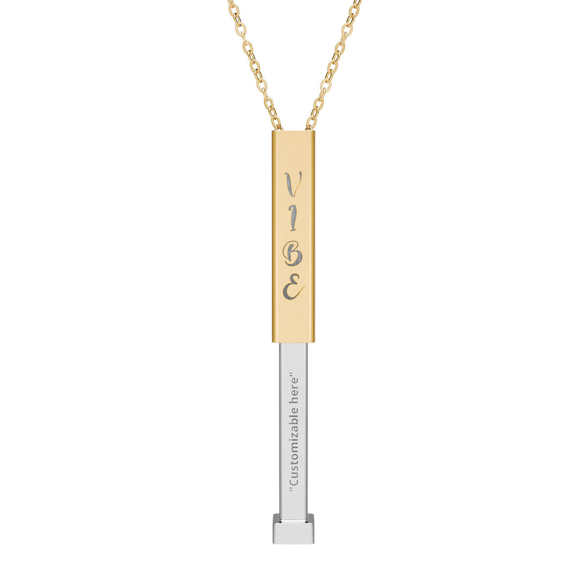 Hidden Message Sliding Blank Bar Necklace (Engraving)