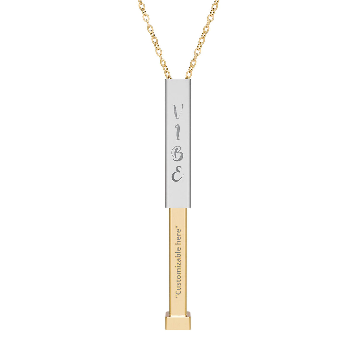 Hidden Message Sliding Blank Bar Necklace (Engraving)