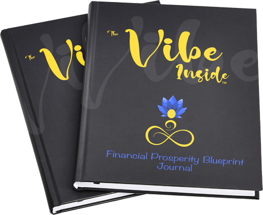 The Vibe Inside™ Prosperity Blueprint Journal - 399-page guided journal for wealth-building, setting daily intentions, and manifesting financial success with a minimalist design and spiral-bound glossy cover