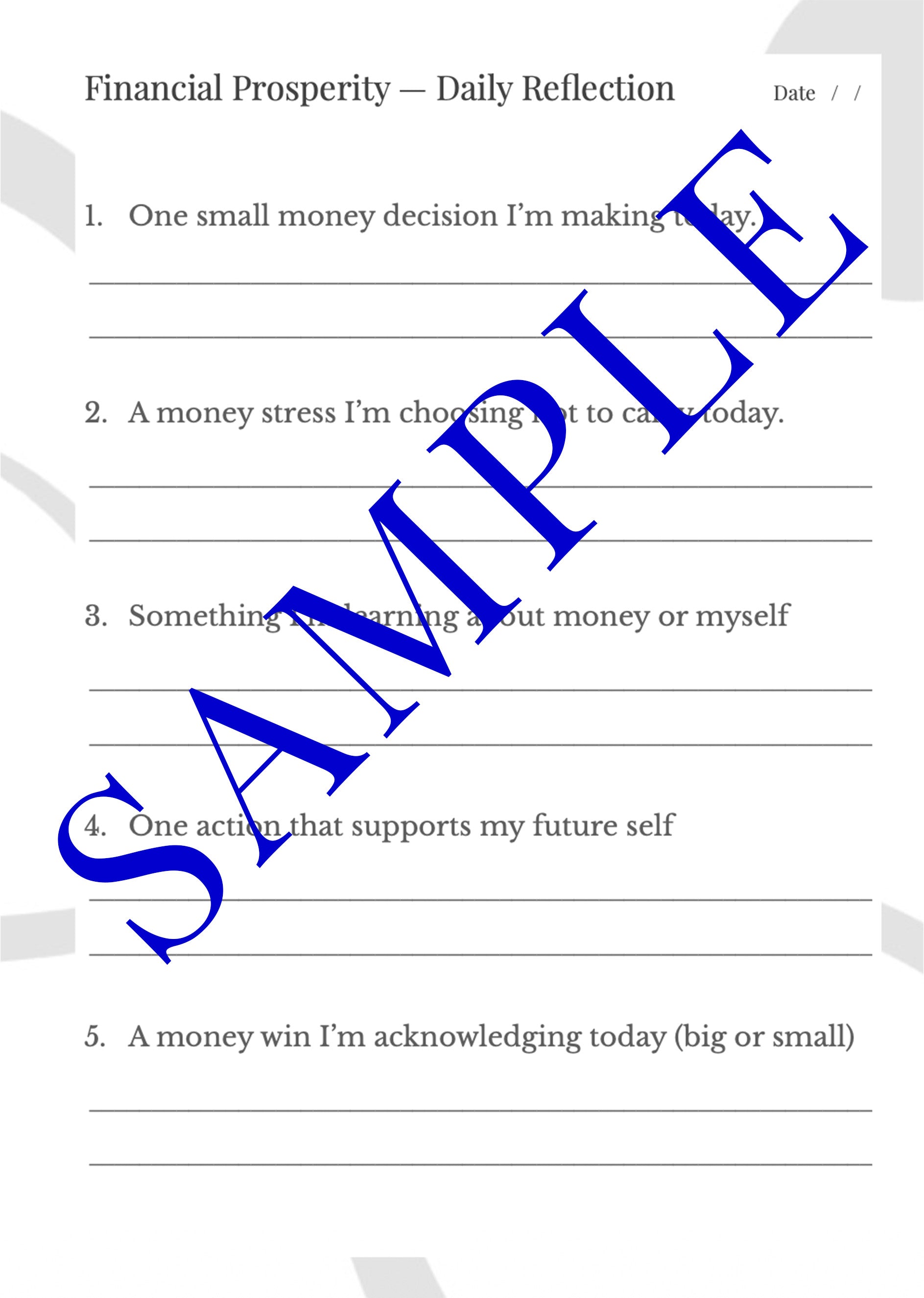Financial Prosperity Blueprint Journal