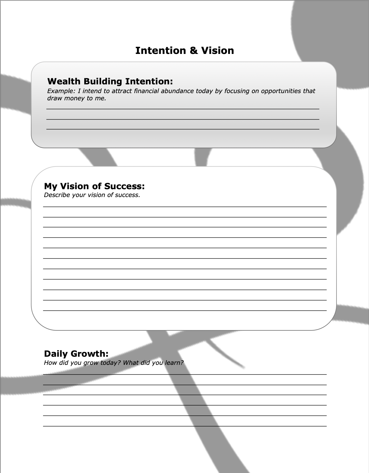 Finacial Prosperity Blueprint Journal