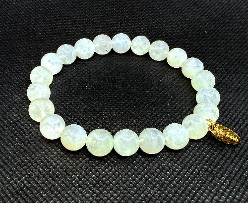 moonstone meditation crystal bracelet with charm